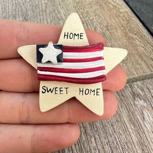 Home Sweet Home American Patriotic Star Brooch Pin